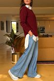 Made in Italy Conrad Body Skim Knit Jumper Burgundy